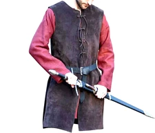 Woodsman Medieval Tunic Cosplay & Larp Costume Leather Armor Long Jerkin