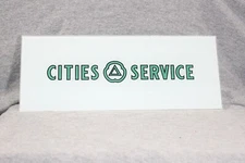 CITIES SERVICE GREEN ADVERTISEMENT GLASS