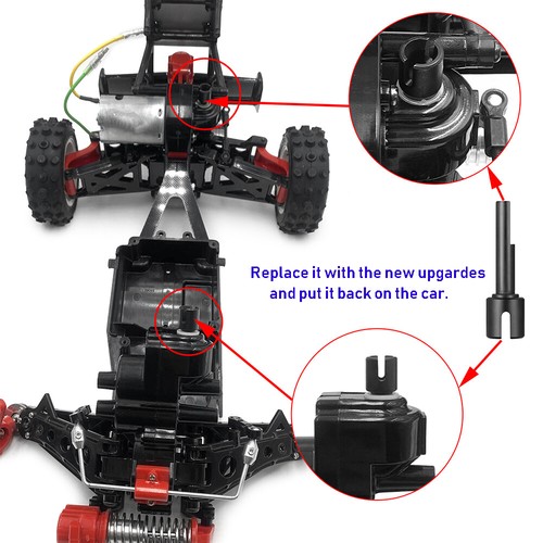 FLYXN F/R CVD Joint Shaft Cup CVD for 1/10 RC TAMIYA HotShot (58391) 4WD Offroad - Picture 20 of 33