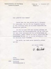 GERMAN LUFTWAFFE FIGHTER Johannes Steinhoff autograph, typed letter signed GERMAN LUFTWAFFE FIGHTER Johannes Steinhoff autograph, typed letter signed