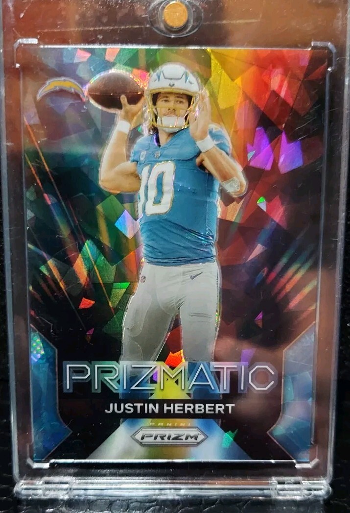 2023 Panini Prizm JUSTIN HERBERT Prizmatic Blue Ice Prizm #/99 Color Match