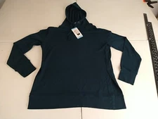 Active Life Top Ladies Large Tuscan Teal Hooded Long Soft Outdoors Active 