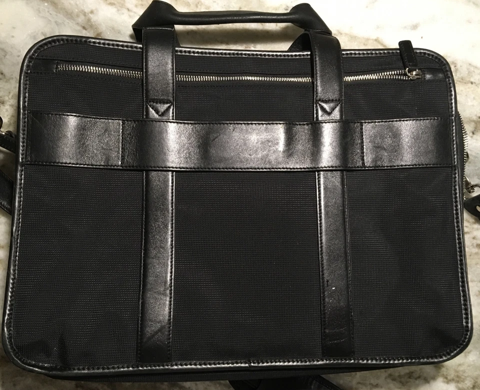 Levenger Briefcase Messenger Bag With Leather Accents - Image 2 of 4