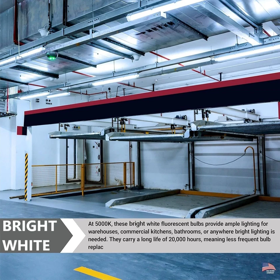 30Pack 2FT Fluorescent Bulb, T8 Linear Tube Light, 5000K, 17W, 1400LM, 2-Pin G13 - Image 3 of 4