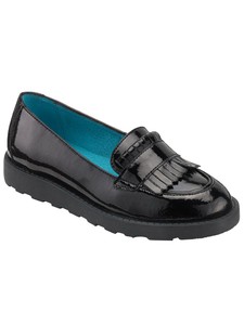 black flatform loafers