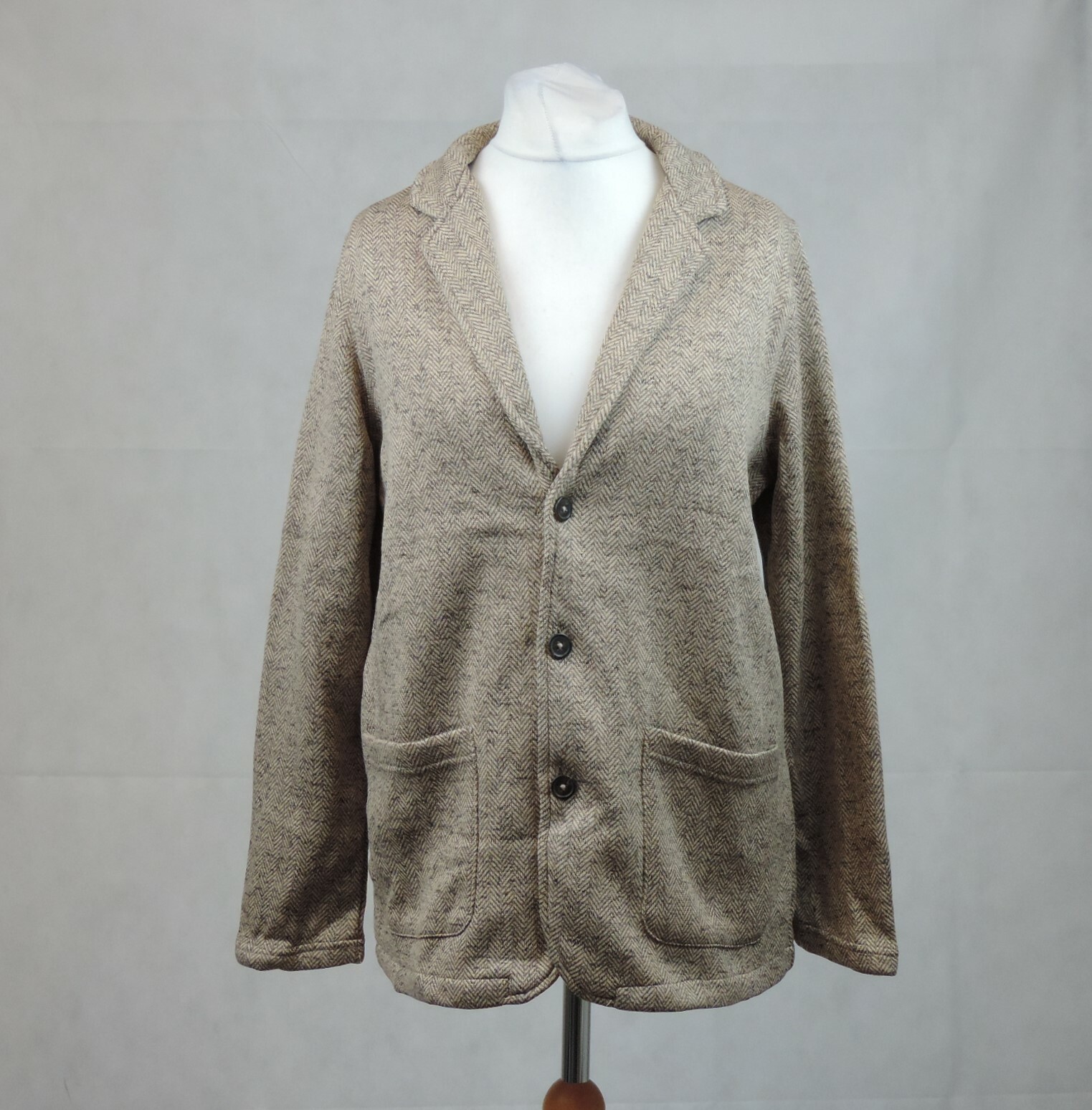 Cotton Traders Jersey Jacket Beige Size 