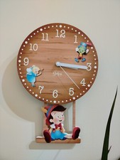Orologio Da Parete Per Bambino Pinocchio🎁Con Pendolo In Legno Fatto A Mano Idea