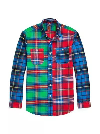Classic fit sales plaid twill shirt