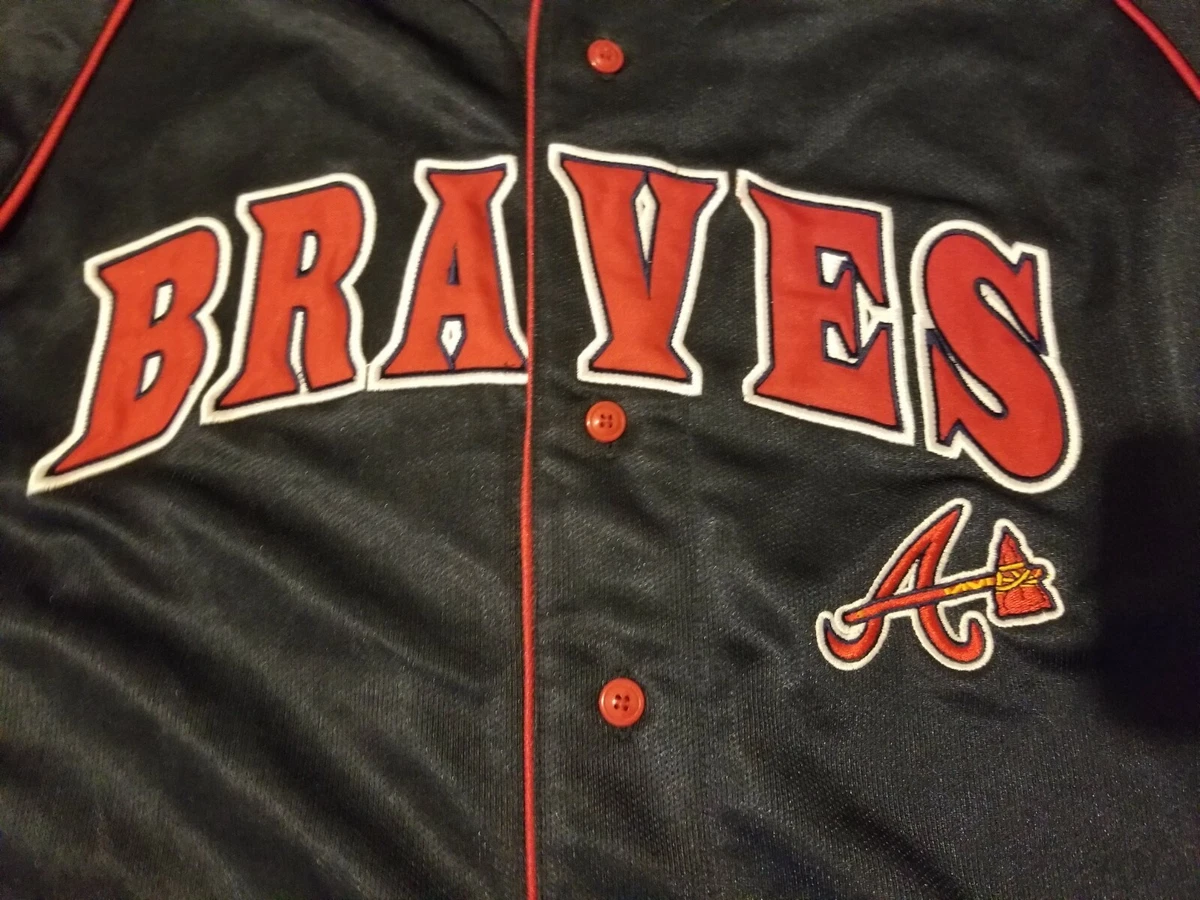 Mens MLB Atlanta Braves Jersey XL Navy Blue Athletic Shirt