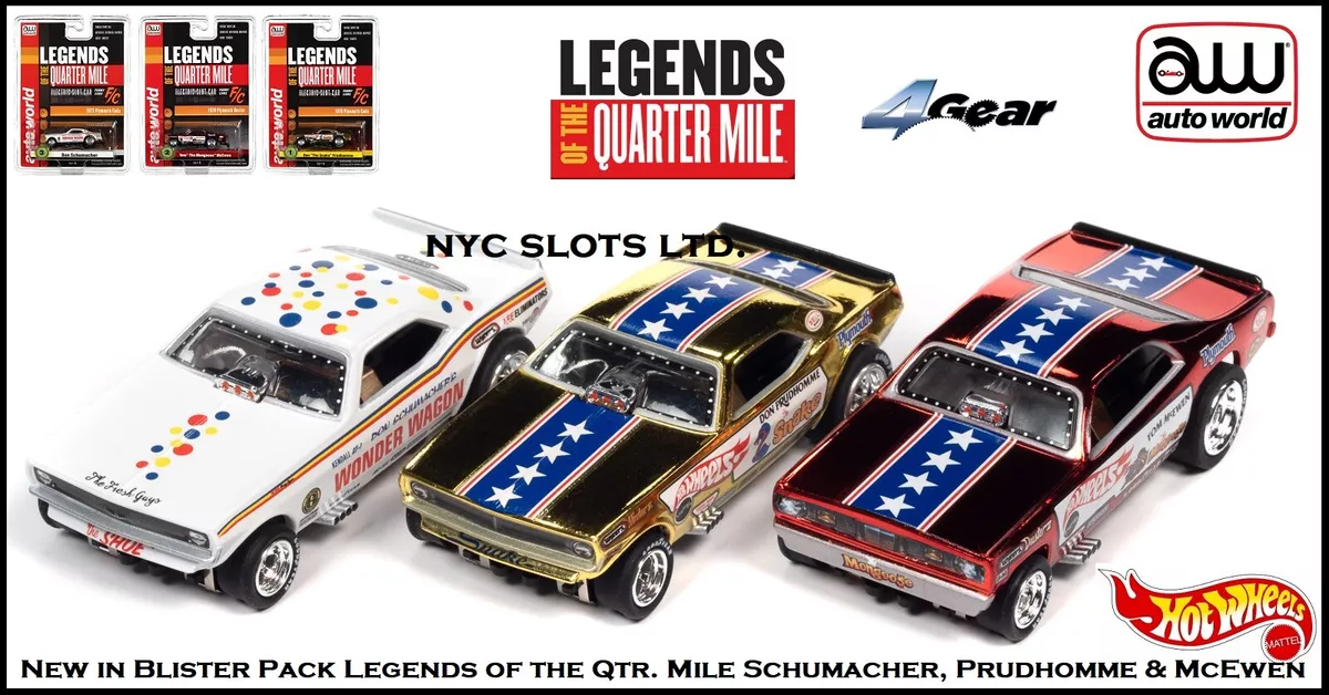 Auto World New 3 Car Rel. 26 Legends of The Quarter Mile Fits Aurora AW SC369