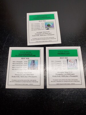 2005 Parker Brothers Spongebob Squarepants Monopoly Game Pieces - You Choose