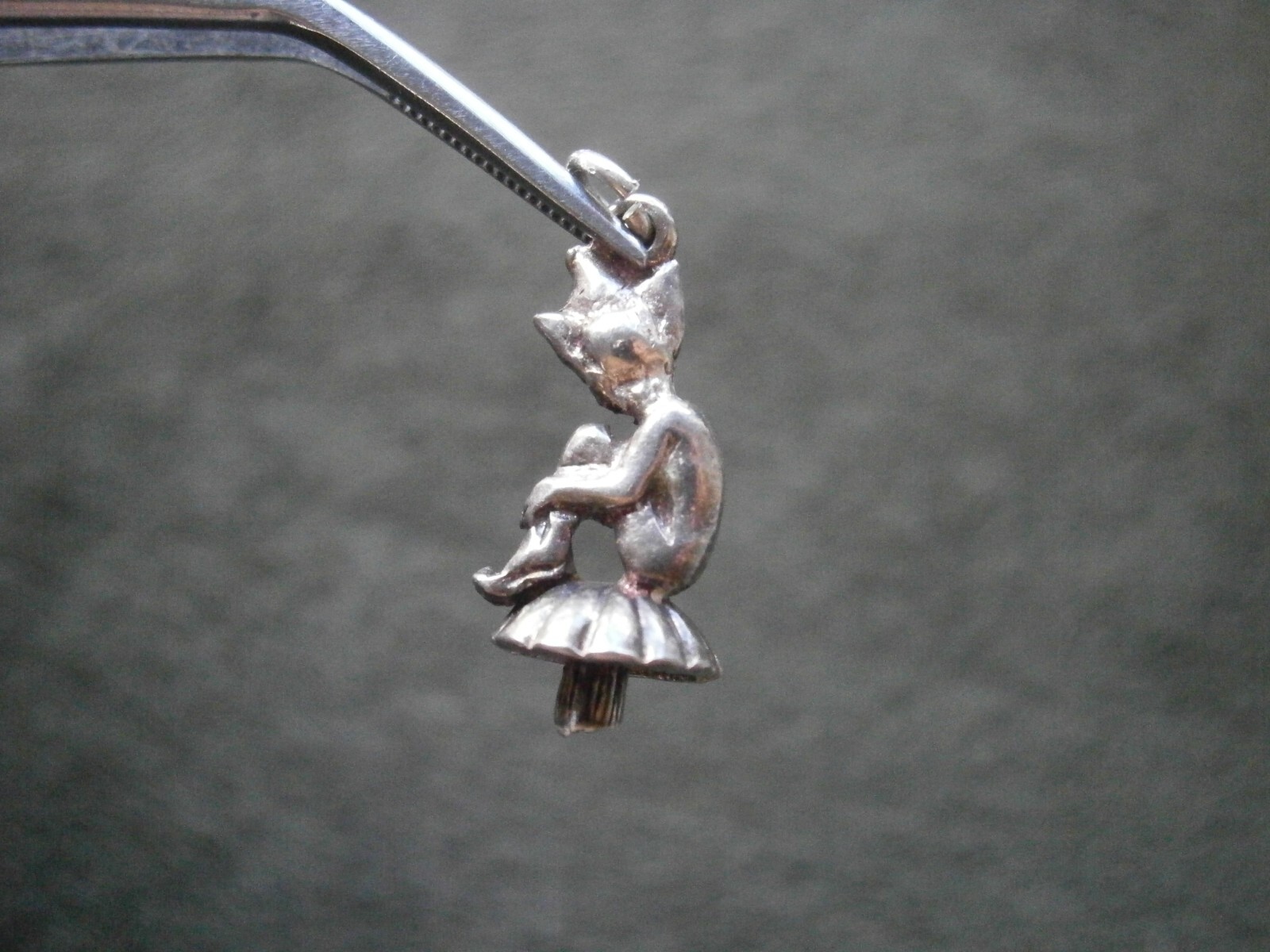 Cornish Pixie Piskie on Toadstool Vintage Sterlin… - image 3