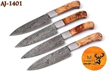Handmade FORGED DAMASCUS STEEL Steak Knife Set Chef Kitchen Knives-Cutlery 1401