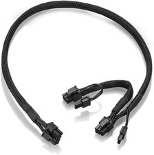 Braided ATX PSU 8 Pin Male to Dual 8 Pin 6 2 Pin Pcie Male GPU Power Supply Spli