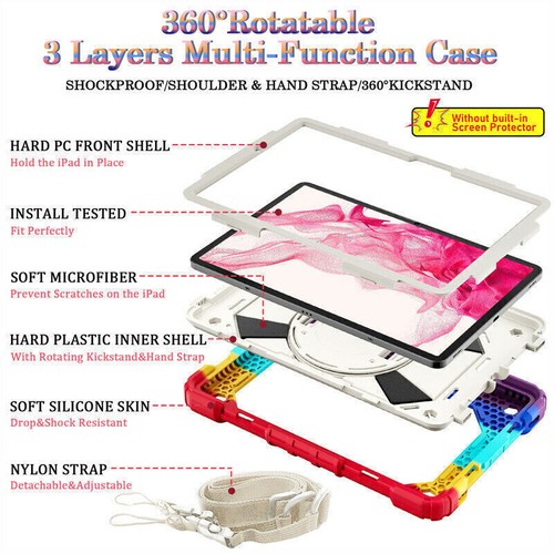 Heavy Duty Shockproof Case Cover For Samsung Galaxy Tab S7 FE S8 Plus 11" 12.4" - Picture 14 of 68