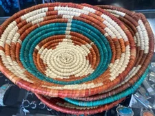 8” Shallow Woven Basket, Southwestern Style Decor - Brand New