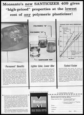 1959 Monsanto Chemical St. Louis Santicizer 409 Polymeric Plasticizer Print Ad