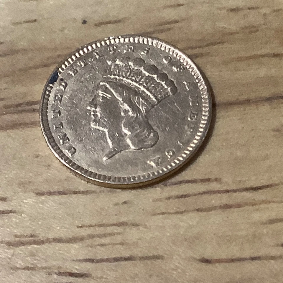 0,048 onza troy 22k 1,67 g 1856 1 dólar oro corona dólar Foto 3 de 4