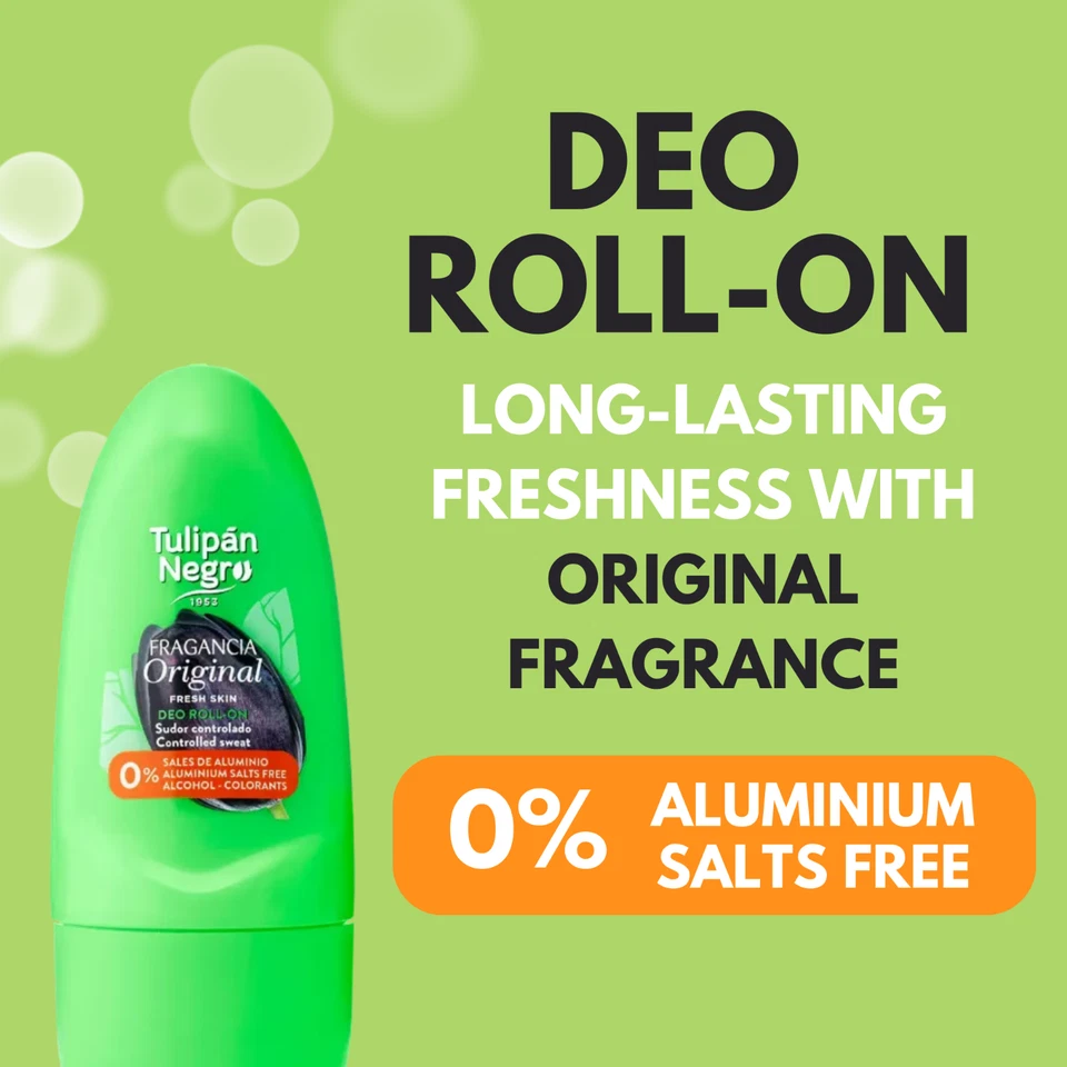 Desodorante Roll-On Tulipan Negro, 1,7 fl oz – Alumínio e sem parabeno, (pacote com 6) - Imagem 2 de 4