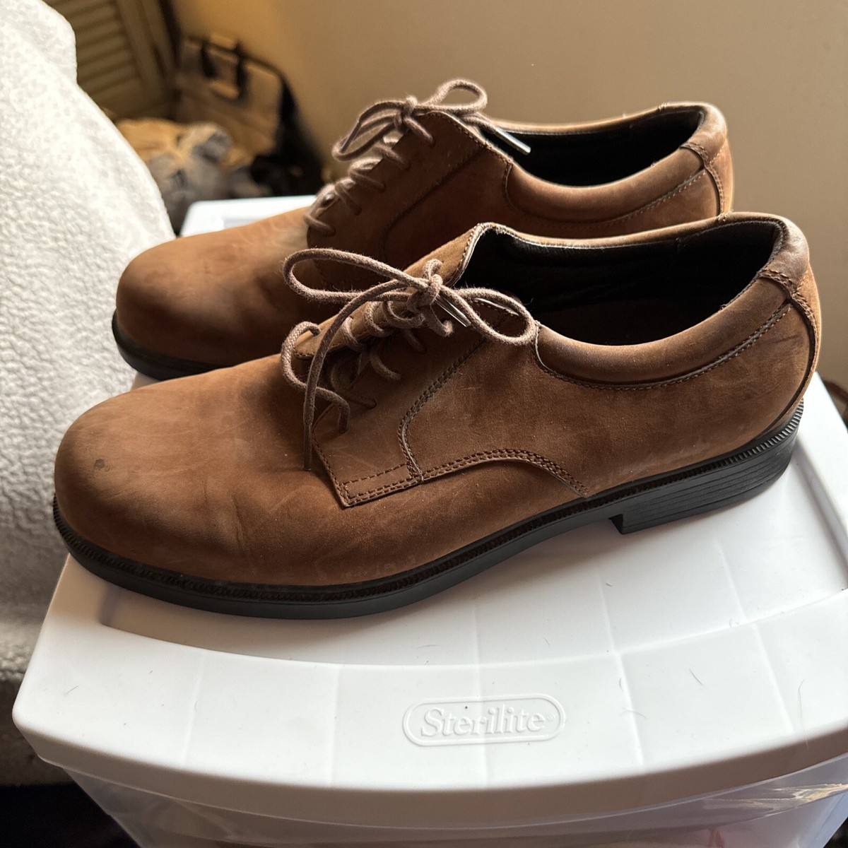 Rockport Suede Leather Shoes Mens 10M Dark Brown Ledge Hill Too Oxford V81310‎ Rockport Classics Revised Moc Toe Oxford - Black - Mens  main image 4