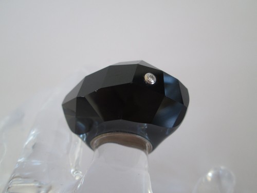 RARE DANIEL SWAROVSKI LARGE BLACK CRYSTAL NIRVANA & DIAMOND RING UK SIZE L