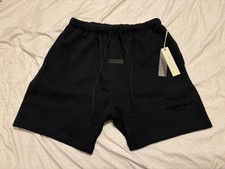 Essentials Fear of God Sweat Shorts Black Cotton Blend Drawstring Logo XL