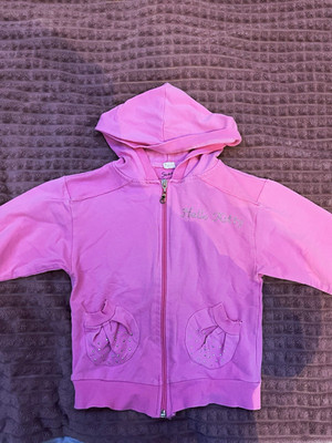 Hello Kitty Mädchen Kapuzenpullover Gr. 104 rosa RV Kapuze Taschen Strass