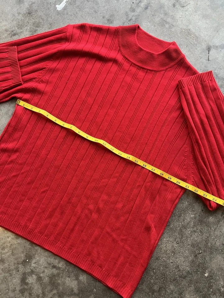 Red Sweater by Linea Uomo Turtle Neck Size Men’s Large - Image 3 of 4