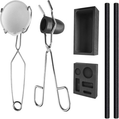 Mmasters Melting Casting Kit with Graphite Crucible, Graphite Ingot Mold, 2 Stir