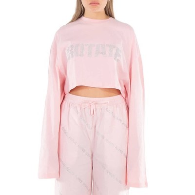 Rotate Ladies Almond Blossom Sequin Embroidered Crop Top