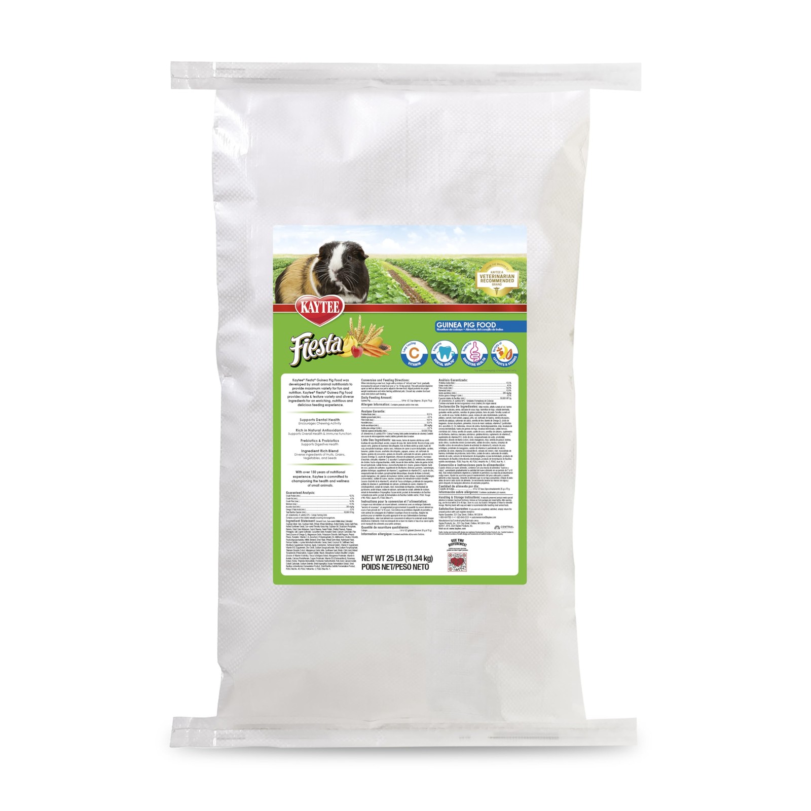 Kaytee Fiesta Guinea Pig Food, Nutritious and Fun Blend, Supports Dental Hea...