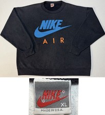 Vintage 80s Nike Air Big Swoosh Gray Tag Sweatshirt Made USA Sz XL Chest 50 EUC
