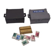 Playmobil 2x walizka policyjna ze złotem i pieniędzmi akcesoria część zamienna #1