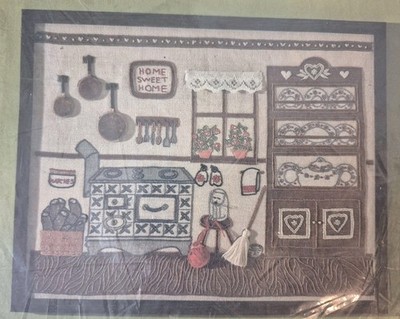 Vintage New Rare Impressions Stitchery Kit Victorian Kitchen F-818 3D 11 x 14''