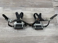 Wellgo LU961 Alloy Road Pedals Silver with Clips and Straps