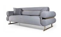Graues Modernes 3-Sitzer-Sofa Stoff-Polstersofa WohnzimmermöBel