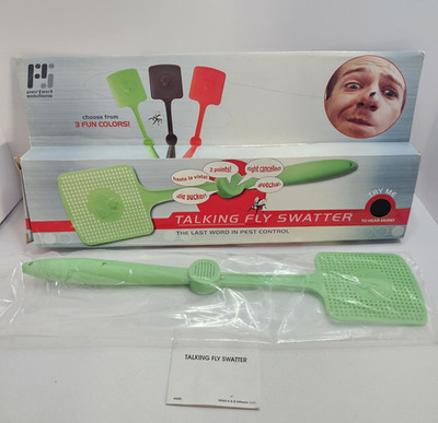 Talking Fly Swatter with Funny Sound Effects Green Fun Gift Idea Hasta La Vista