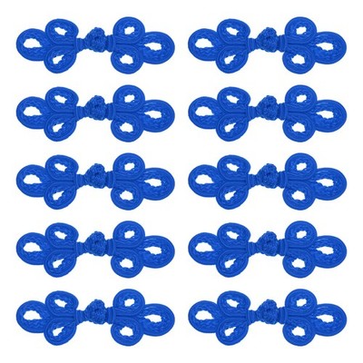 10 Pairs Chinese Knots Frog Buttons Closure Blue Sewing Buttons Fasteners