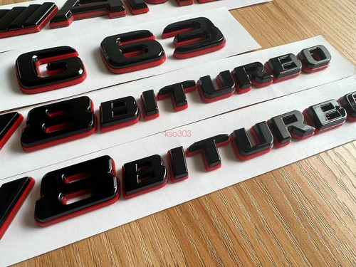 Juego de pegatinas emblema biturbo g63 amg v8 rojo negro para Mercedes Benz G63 463 - Imagen 5 de 9