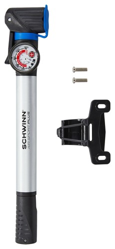 Schwinn Air Sport Pro or Plus Frame Pump, Black, Pressure Gauge, For Silver  - Picture 1 of 7