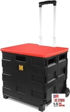 50830 Collapsible Rolling Folding Dolly Cart for Teachers - Multi Black