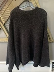 Free People Knit Turtleneck Oversized Sweater Black Large Chunky Heavy