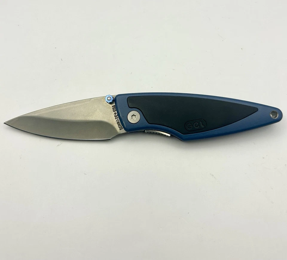 Schrade + Cuchillo de Bolsillo Plegable Hoja de Bloqueo con Clip de Bolsillo Negro y Azul Foto 3 de 4