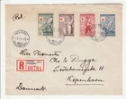 Finland 'Registered FDC' To: Denmark "Helsinki 7-1-46" Scott # B74-77