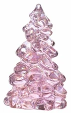 Christmas Holiday Tree - Rose Carnival Glass - Small 2 3/4" - Mosser USA