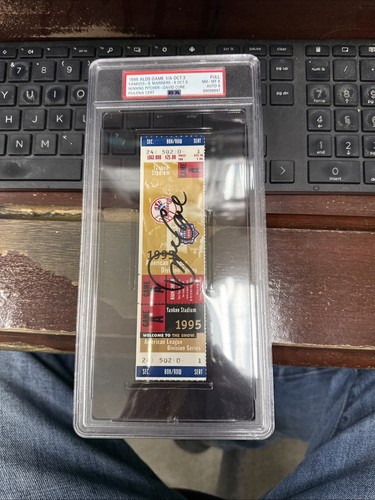 Plyff 1995 ALDS GM 1 RARE FULL TICKET GRIFFEY JR MATTINGLY PLYFF DEBUT Signed ...