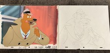 Dog City - Animation Cel + Painted Background + Drawing
