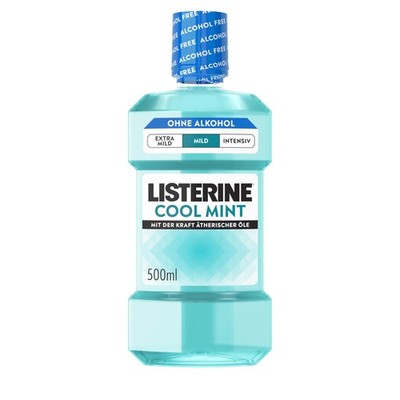 LISTERINE Cool Mint Mild 500 ml, antibakterielle 500 ml (1er Pack), Blue 