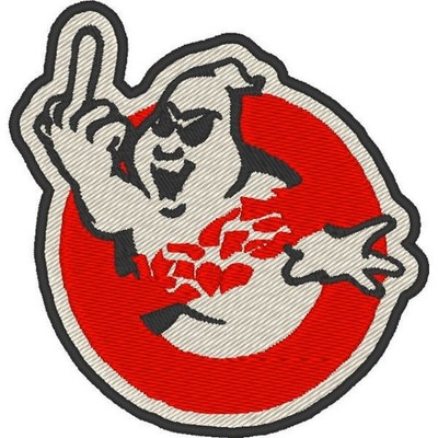 Ghostb--tards Ghostbusters Mittelfinger Birdie (8x9cm) gestickter Aufnäher (NEU)