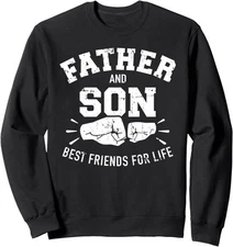 Father And Son Best Friends For Life Design Fun Unisex Crewneck Sweatshirt